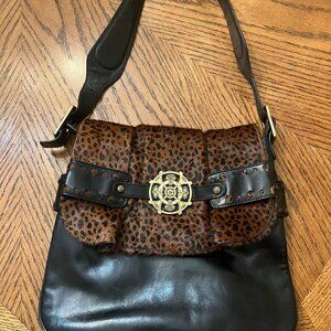 Vintage Kate Landry Black Leather Shoulder Bag